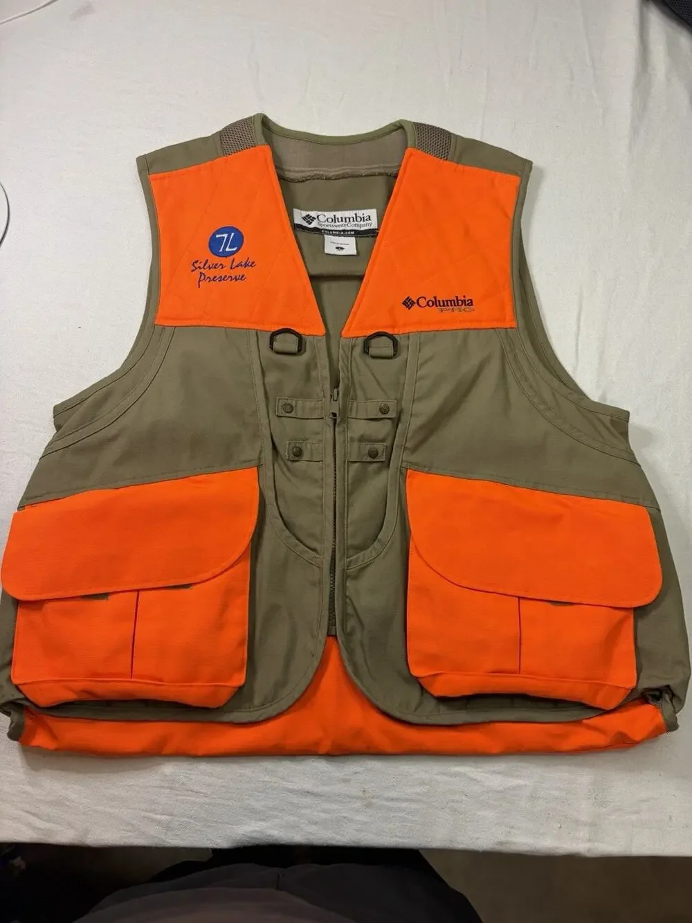 Columbia PHG Hunting Vest Mens Large Blaze Orange Upland Bird Shooting Game Bag